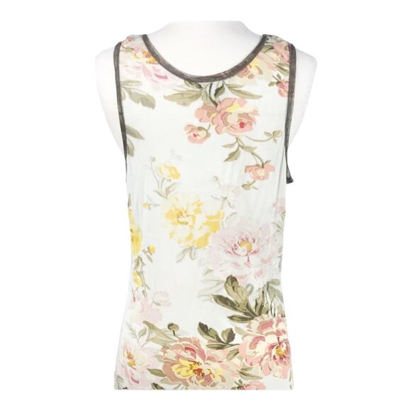 ALBERTO MAKALI Jersey Dress Floral Sequins Tulle Ruffles Hem Sleeveless Small - Picture 5 of 8